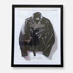 Hedi Slimane SAINT LAURENT Leather jacket framed poster 9x11